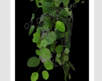 Green Plant on Black background