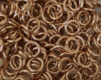 100 Pcs. Solid Copper Open Jump Rings 18 Gauge 5mm I.D. Made In The USA
