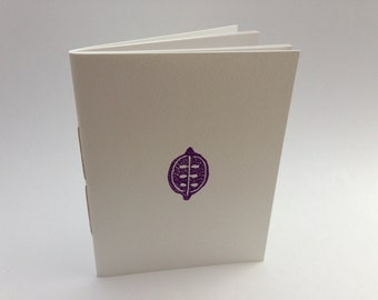 Handmade notebook, hand stamped notepad, blank book, sketchbook