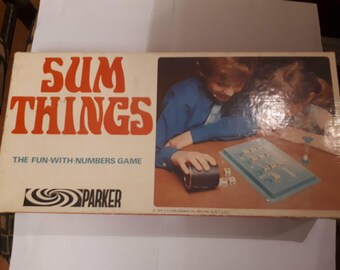 Vintage Parker Bros Sum Things 1970 Dice Game ,Complete