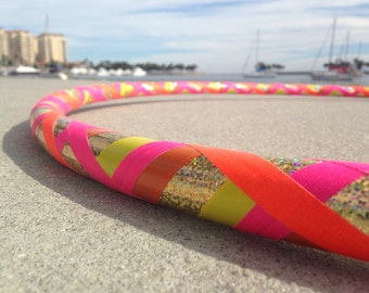 Beginner Hula Hoop // Sunshine Sparkle Dance Hoop // Handmade Fitness Hoop