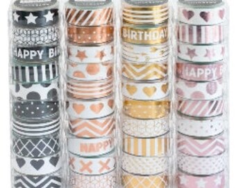 Pretty Metallic Washi Tape for paper crafts, Industrial Pattern Design Washi Tape, Luxury Stick Washi Tape by Artebene