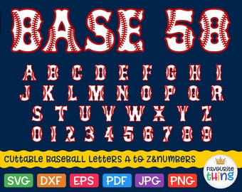 Baseball Font SVG SOFTBALL Letters & Numbers Svg Red Sox Alphabet Sport Monograms Svg BoSox Font Svg vinyl cut fonts for Cricut Silhouette
