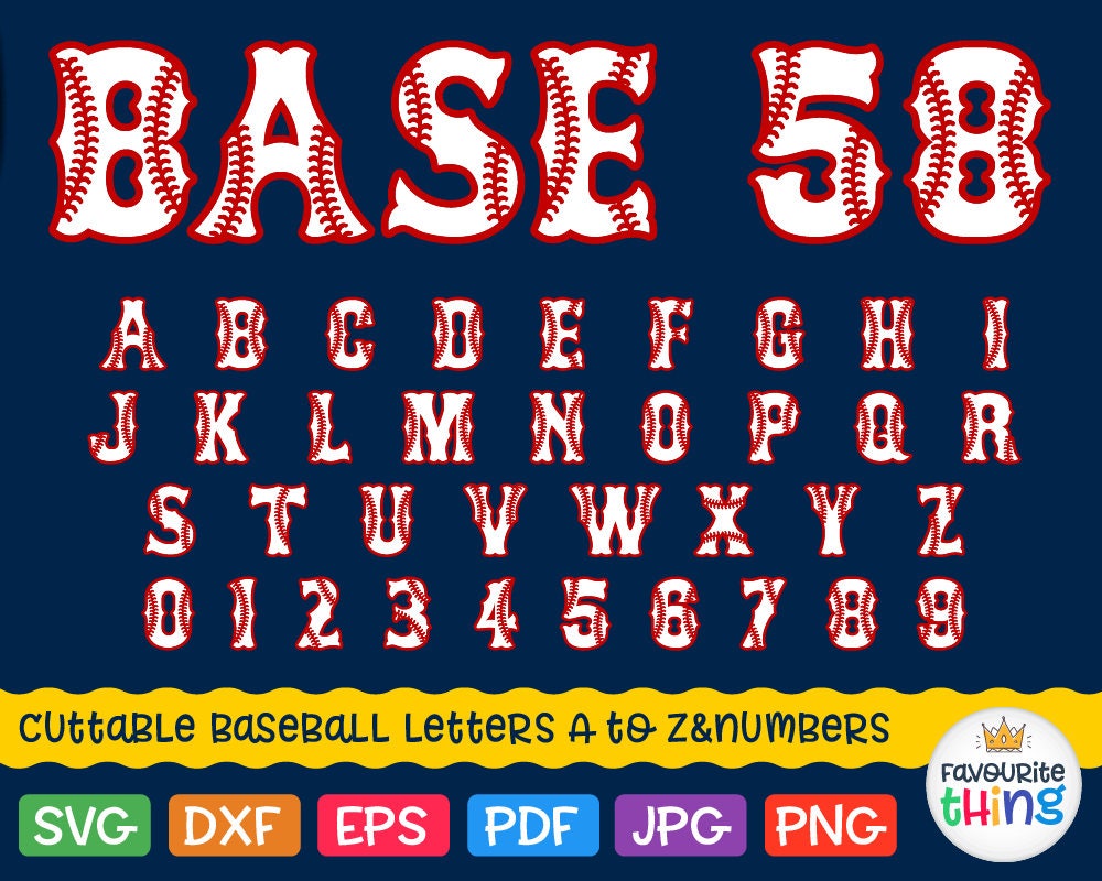 Download Baseball Font SVG SOFTBALL Letters & Numbers Svg Red Sox
