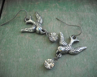 Bird in Flight Earrings/Dangle/Boho/Hippie
