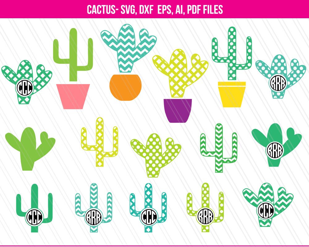 Download Cactus Monogram svg Cactus svg cactus monogram monogram