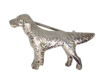 Silver Dog Brooch
