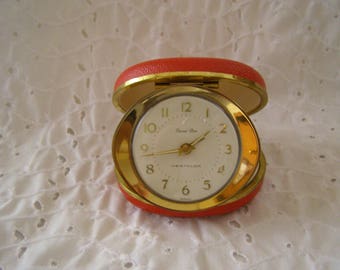 Vintage Red Travel Ben Westclox Alarm Clock ~ Shell