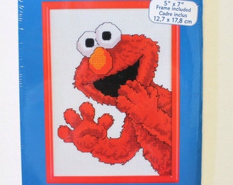 Elmo Cross Stitch Kit Janlynn Sesame Street Counted Cross Stitch Elmo Surprise Janlynn 1997 Unopened