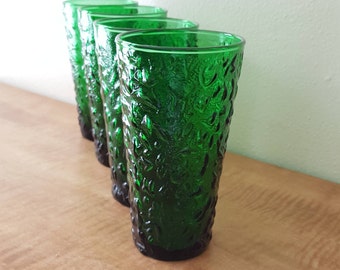 Anchor Hocking Emerald Green Lido Milano Set of 4