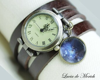 Universe Wrap Watch - Planet watch bracelet- SPACE charm- Black friday - Cyber monday