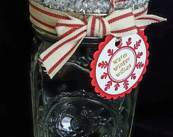Mason Jar Gift Container--Hand made Diorama for Christmas and Winter Holidays