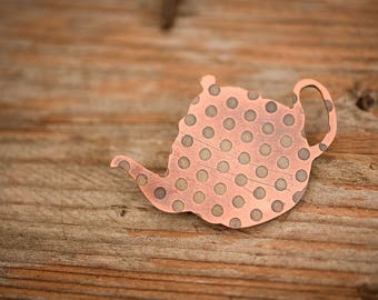 Polka Dot Teapot Brooch