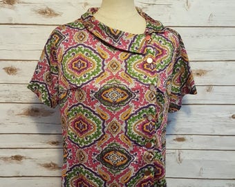 Vintage, 50's, Caldwell Casuals house dress, Large
