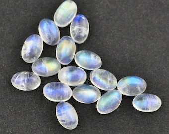 AAA Smooth Rainbow Moonstone Oval Cabochon Gemstones