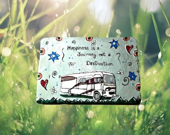 RV stepping stone- RV decor - camping decor - Happinessand welcome decor - journey - garden steppng stone - gift for her - gift for him