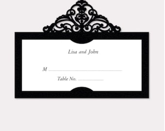 Black laser cut name place cards (20pcs)