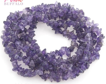 amethyst chips beads size 5-8mm strand | amethyste semi precious gemstone
