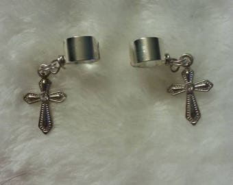 Handmade little cross ear cuffs.. comes with 2 ear cuffs - one right ear cuff and one left ear cuff (set / pair)
