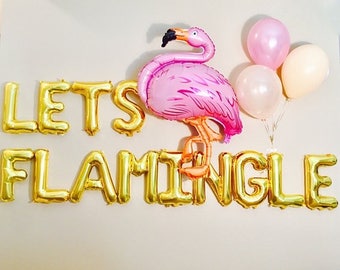 LET'S FLAMINGLE, Flamingo Balloon, Flamingo Birthday,Flamingo Party, Flamingo, Lets Flamingle Banner, Flamingo Decoration, Flamingle Theme