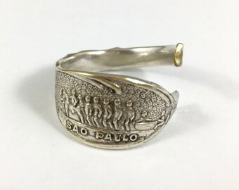 Sao Paulo Ring, Sao Paulo Jewelry, Sao Paulo Souvenir, Sao Paulo Gift, Sao Paulo Spoon Ring, Spoon Ring, Spoon Jewelry, Sterling Spoon Ring