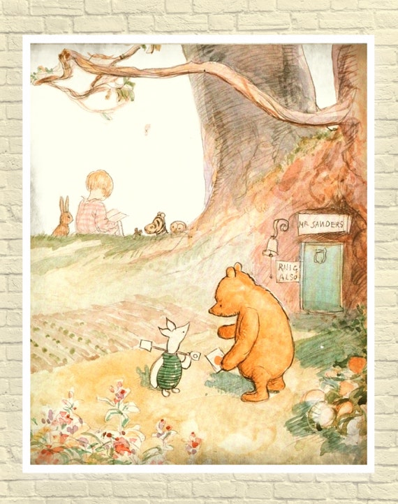 Classic Winnie The Pooh Wall Art Winnie the Pooh Art Print