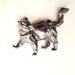 Cattitude! Persian cat brooch in sterling repousse by Dakota West vintage silver cat brooch pin