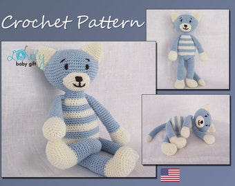 Crochet Pattern, Amigurumi, Cat Crochet Pattern, Animal Crochet Pattern, CP-110