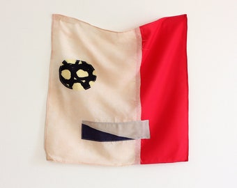Pink Geometric Scarf // One of Kind // Sustainable Clothing // Eco Dyed Scarf // Remnant Textiles // Bandana
