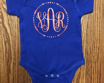 Mongrammed onesie® * University of Florida * UF * Gators * Mets