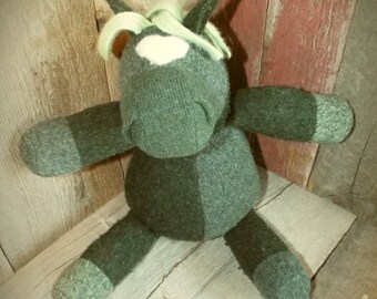 Handmade Stuffed Horse, made from recycled wool sweaters
