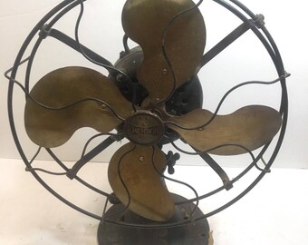 Antique Vintage Electric Fan, Emerson brass Fan model 26646