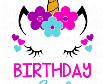 Unicorn birthday svg