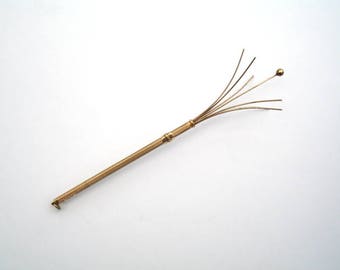 Gold Swizzle Stick Hexagonal Body