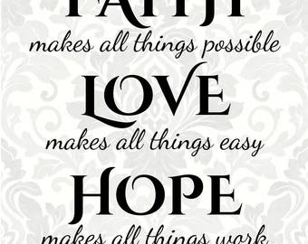 Download Faith hope love | Etsy