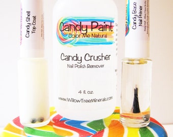 Candy Paint - Natural Non-toxic Nail Primer - Top Coat - and Remover - Mini