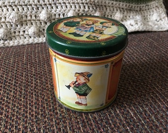 Vintage Hummel Style Candy Tin With Lid