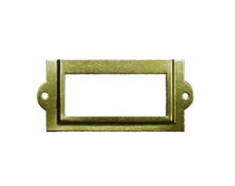 Card Holder - Brass Plated Steel Card Holder for Card Catalog or File Cabinet