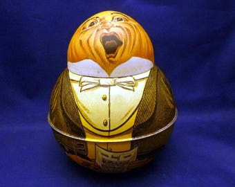 Vintage Bristol Ware Roly Poly Singer Tin, 1979 (empty)
