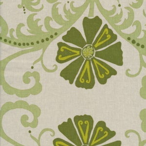 LAST OF Stash! Free Spirit Valorie Wells - Jenaveve Linen - Tribal Floral - Sage LVW03 BTY