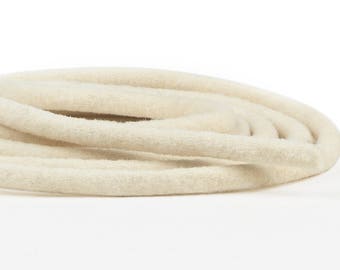 Mèches - blanc naturel, 1/8" à 1" Diamaters disponible, 100 % laine, 1 mètre chacune, que Pack plusieurs tailles disponible, laine feutre cordon en feutre de laine