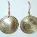 Coin earrings-German Golden Oak earrings-handmade in the USA-free shipping