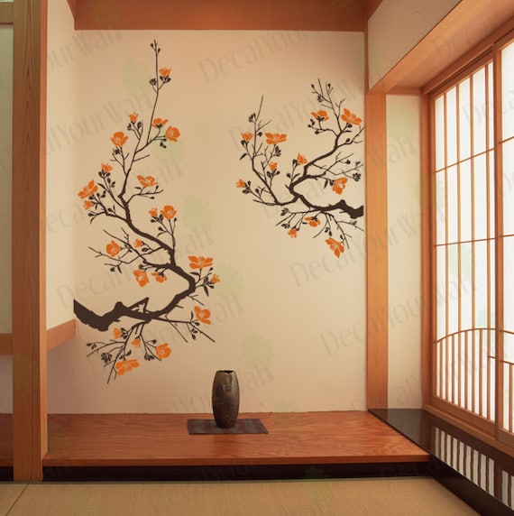 Cherry Blossom Wall Decal Large Tree Branch Japanese Wall Art