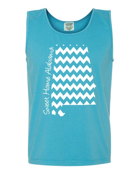 Custom Alabama Chevron Comfort Color Tank Top. Show Your