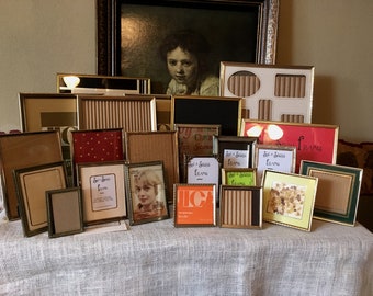 23 Picture Frames Huge lot of vintage gold metal picture frames