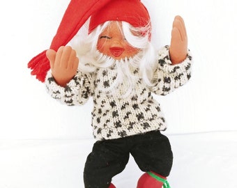 Vintage Nisse Elf Gnome NORWAY Norge POSEABLE 12" Latex Doll Pixie