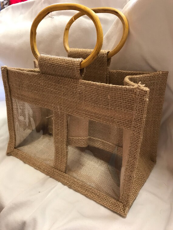 Window Jute Gift Bag Large Gift Bag Double Window Wedding