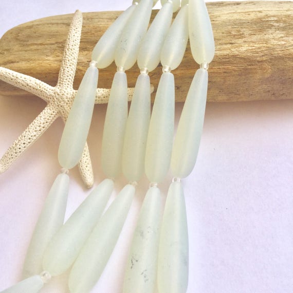 Sea glass beads supplies seaglassdrilled glassbottle neck