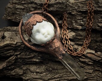 Doll Head Necklace | Electroformed Porcelain | Curiosities | Creepy Doll Head