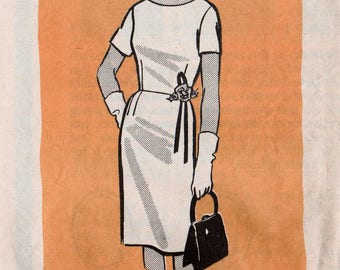 Vintage Sheath Dress Pattern Retro Dress Pattern MAIL ORDER 9160 bust 39" Wiggle Dress Pattern 1960s Dress Pattern Straight Dress 60s Dress